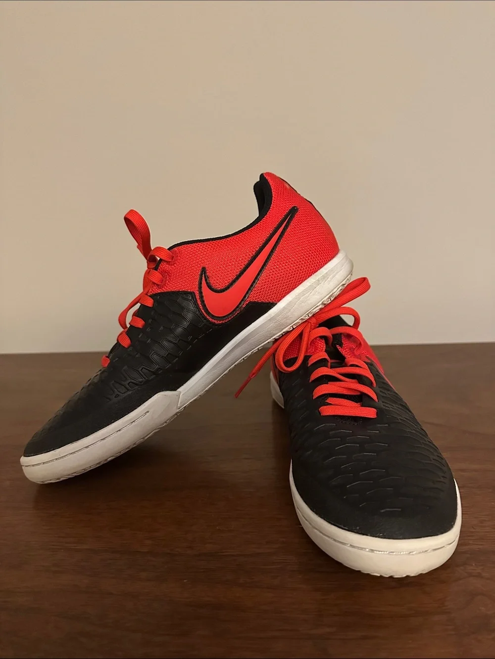 Nike Black & Red Indoor Soccer Shoes